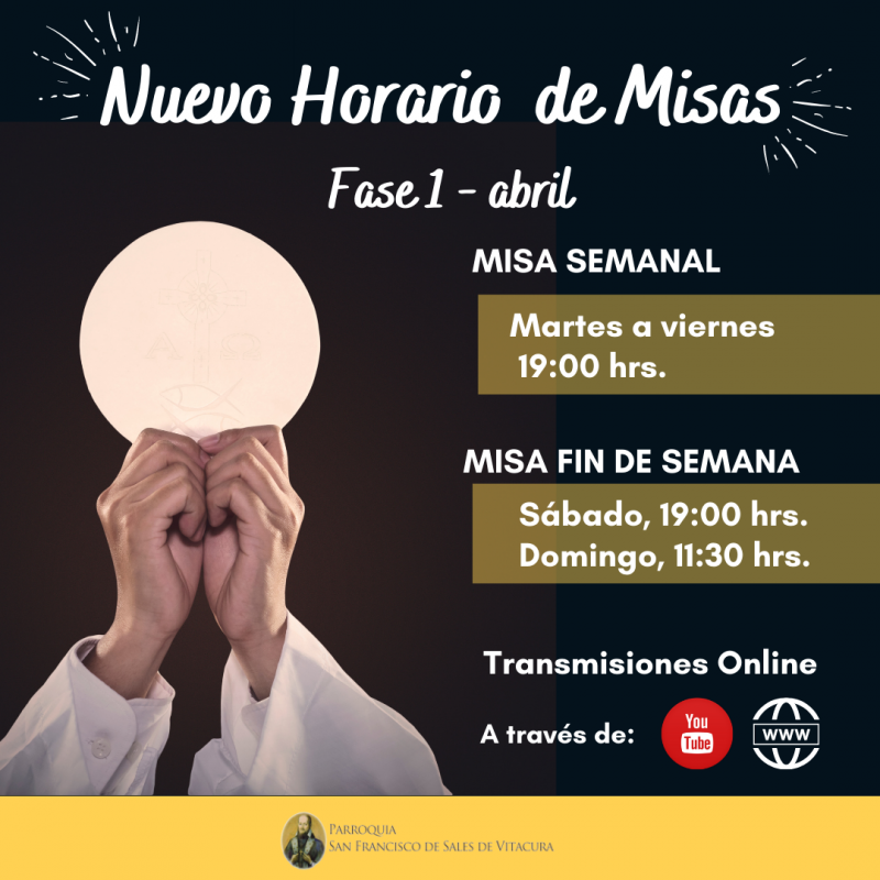 Horarios De Misa En Fase 1